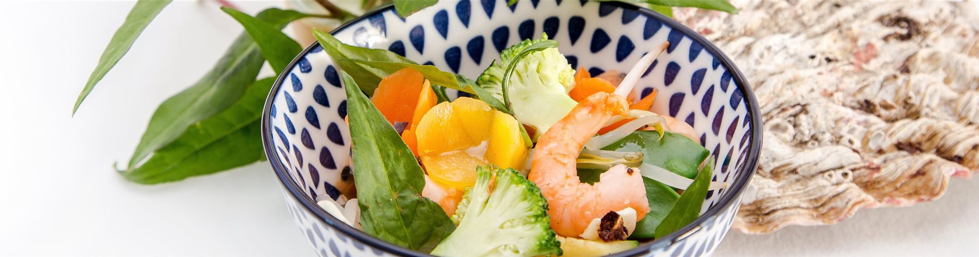 Gemüsesuppe mit Garnele