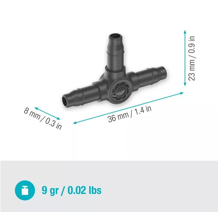 Micro-Drip-System T-Stück 4,6mm 3/16, 10er-Packung