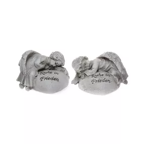 Grabdeko Engel auf Herz mit Schriftzug