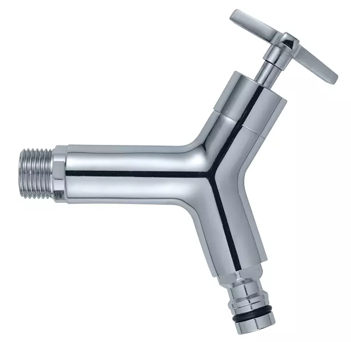 Design Chrom-Auslaufhahn 3/4'' poliert, inkl. Teflonband