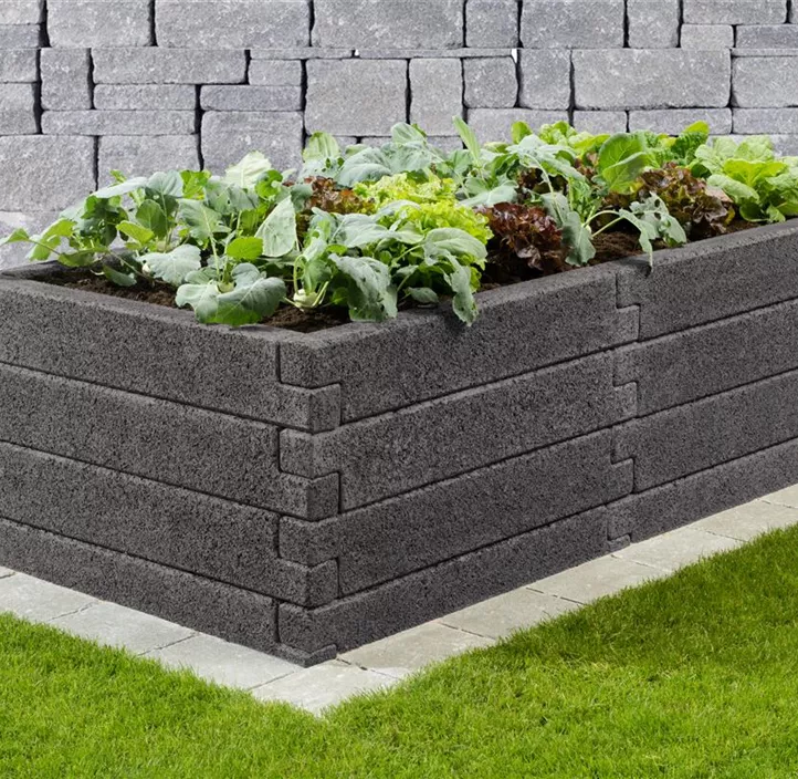 Holzbeton-Hochbeet rechteckig (Versandartikel)