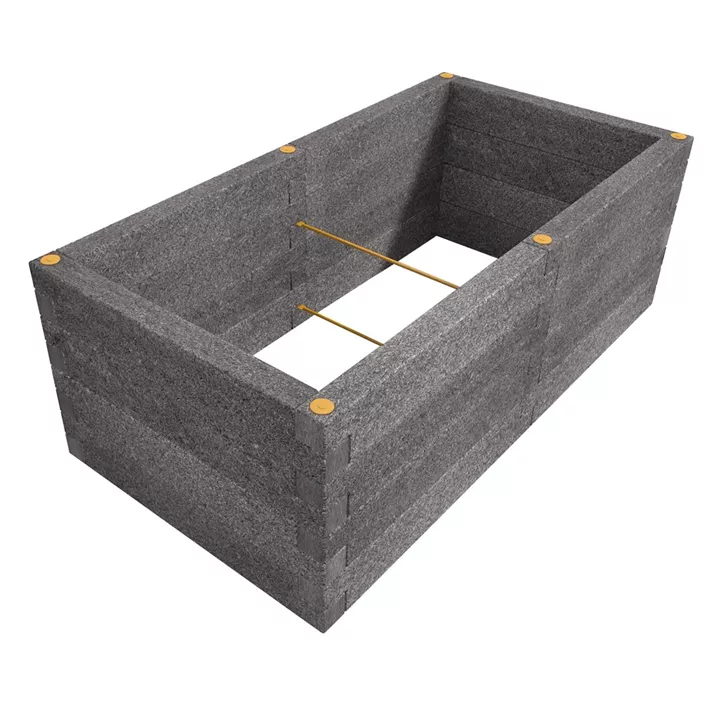 Holzbeton-Hochbeet rechteckig (Versandartikel)