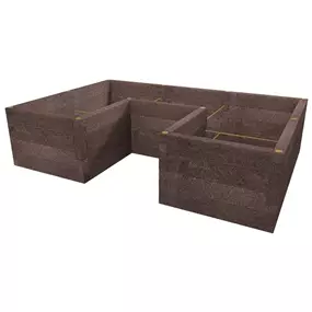 Holzbeton-Hochbeet U-Form