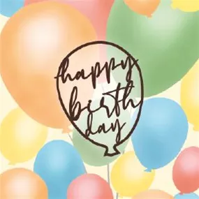 Grußkarte - Happy Birthday Luftballon