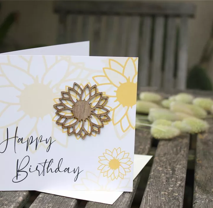 Grußkarte - Happy Birthday Sonnenblume