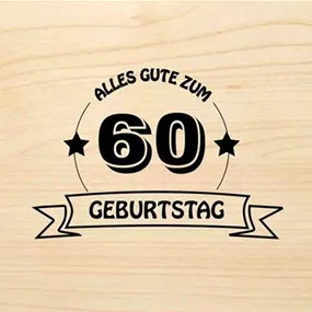 Holzgrußkarte - 60. Geburtstag