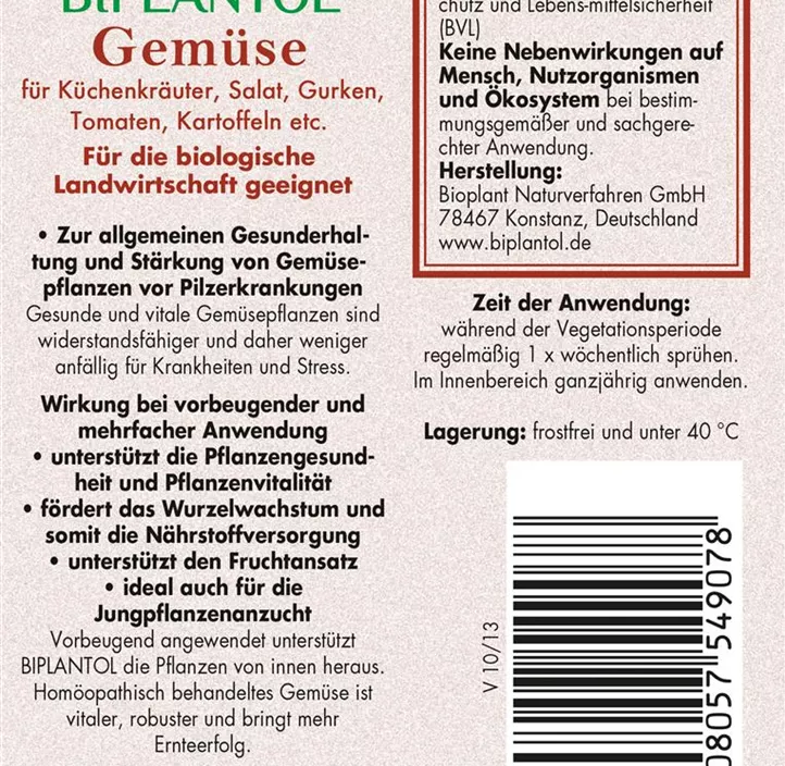 BIPLANTOL® Gemüse anwendungsfertig