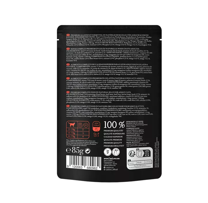 Cat's Love Frischebeutel Rind Pur