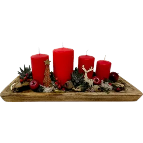 Adventbrett mit 4 Kerzen
