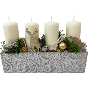 Adventgesteck mit 4 Kerzen