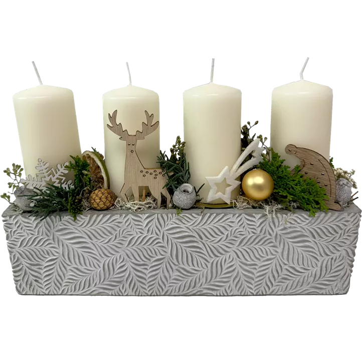 Adventgesteck mit 4 Kerzen
