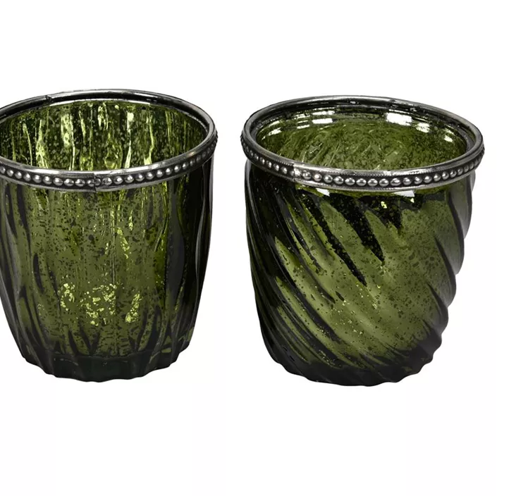 Windlicht besprühtes Glas, grün