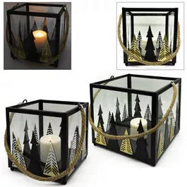 Windlicht Wald mit Henkel