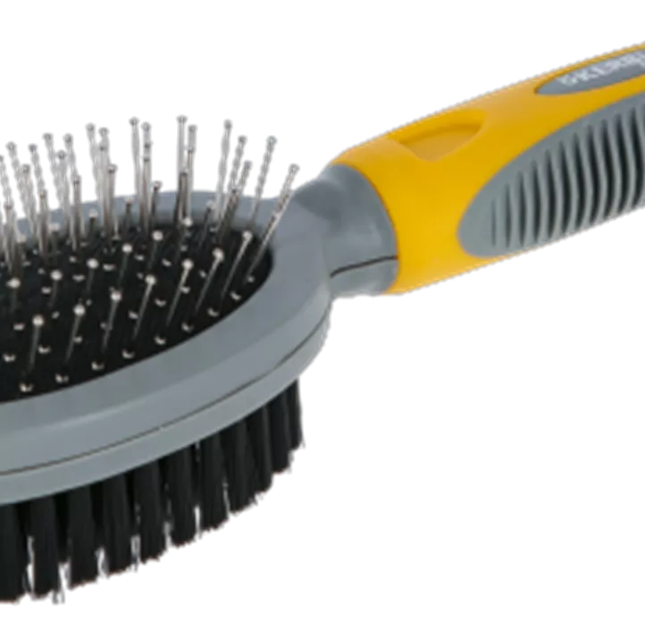 Doppelbürste mit Schutzkappen und Borsten oval