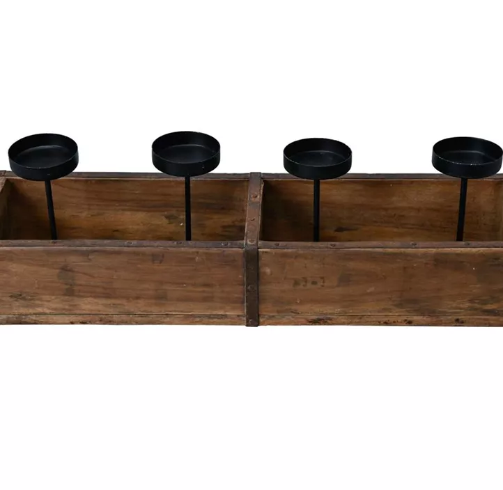 Adventkranz, Ziegelform mit 4 Kerzenhalter