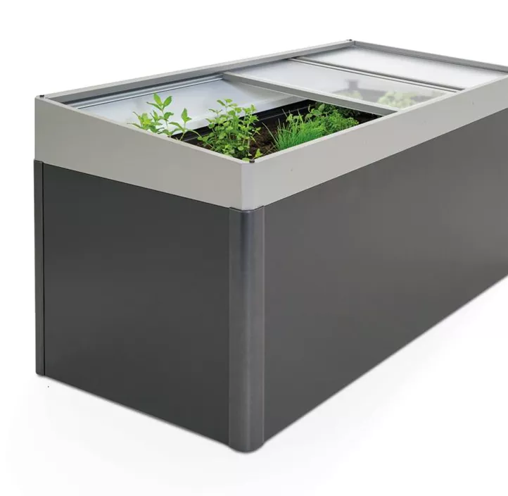 Frühbeetaufsatz HochBeet 2x1 quarzgrau