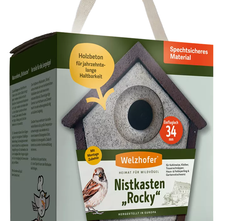 Welzhofer® Holzbeton-Nistkasten Rocky 34mm