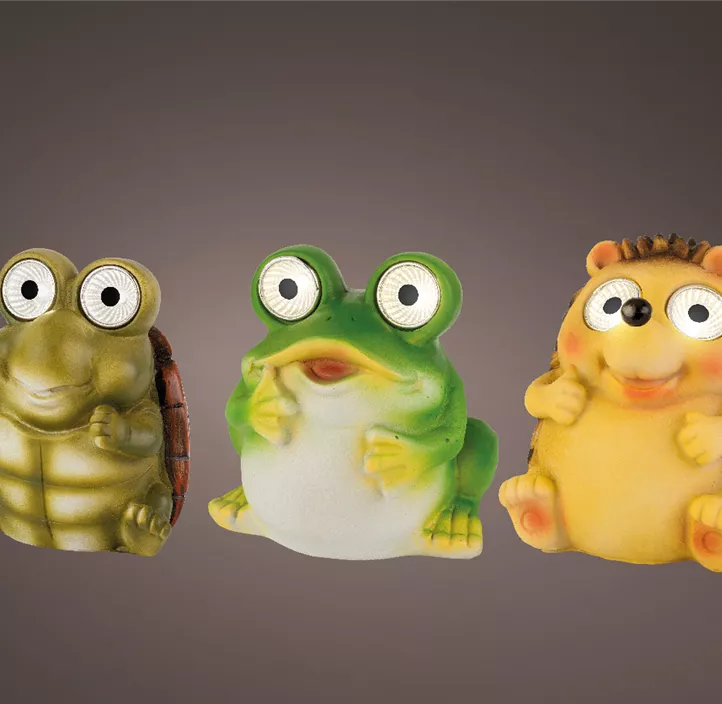 Solar Figuren: Schildkröte, Frosch, Igel