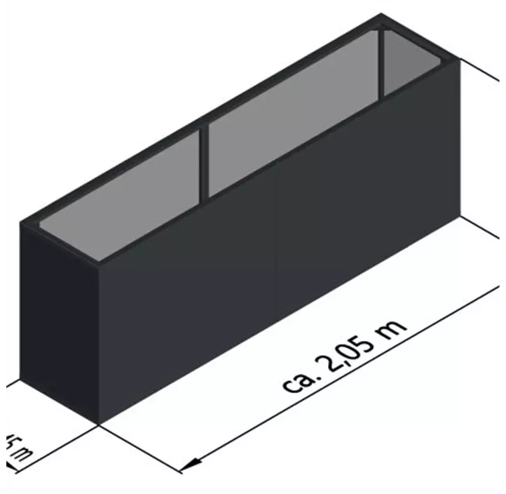 Aluminium-Hochbeet 210, 45er Tiefe