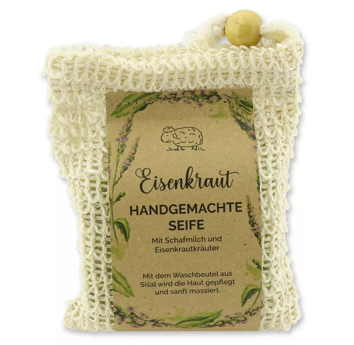 Kaltgerührte Schafmilchseife im Waschbeutel 'Wohlfühlzeit'
