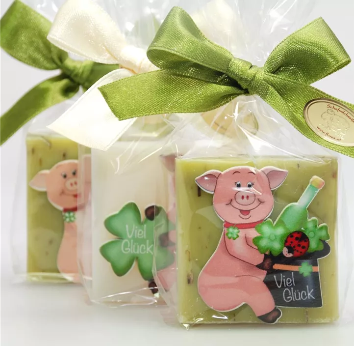 Schafmilchseife Quadrat Glücksschwein