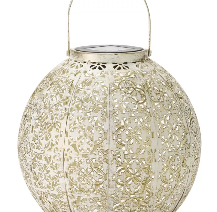 Solar Laterne Damasquette Creme