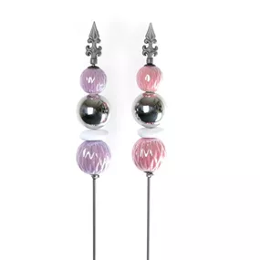 Gartenstecker mit Kugeln, silber