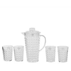 Set Krug und Gläser aus Kunststoff