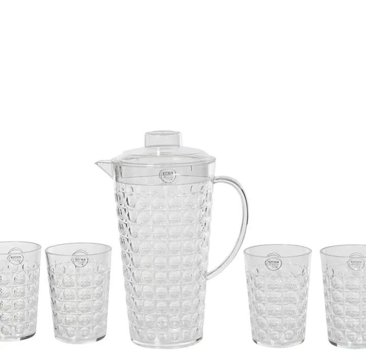 Set Krug und Gläser aus Kunststoff