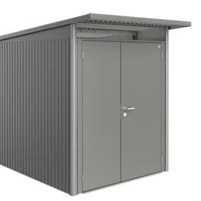 Gerätehaus AvantGarde A3 quarzgrau mit Doppeltür schmal