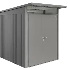 Gerätehaus AvantGarde A4 quarzgrau mit Doppeltür schmal