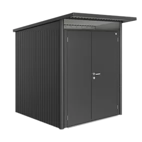 Gerätehaus AvantGarde A1 dunkelgrau mit Doppeltür schmal