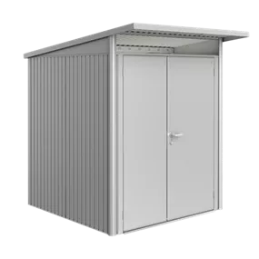 Gerätehaus AvantGarde A1 silber mit Doppeltür schmal