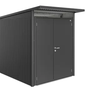 Gerätehaus AvantGarde A2 dunkelgrau mit Doppeltür schmal