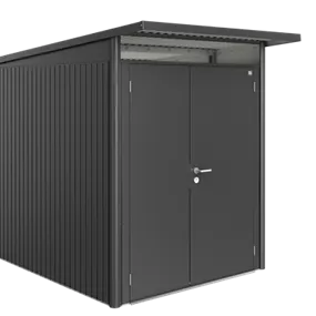 Gerätehaus AvantGarde A3 dunkelgrau mit Doppeltür schmal