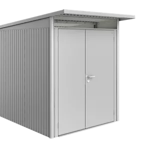 Gerätehaus AvantGarde A3 silber mit Doppeltür schmal