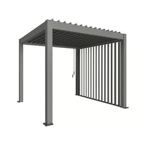 Lamellenseitenwand für Pergola 3,5m quarzgrau