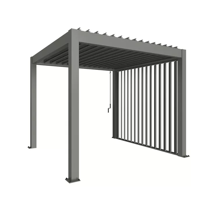 Lamellenseitenwand für Pergola 3,5m quarzgrau