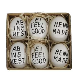 Ei mit Spruch zum Hängen 6er Box