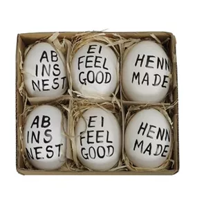 Ei mit Spruch zum Hängen 6er Box