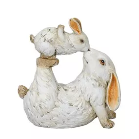 Hase mit Kind aus Polyresin