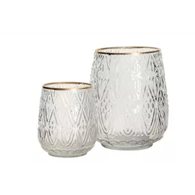 Windlicht aus Glas, bauchig
