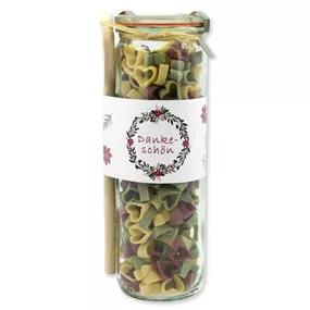 Geschenkset Nudeln Zylinderglas mit Kochlöffel