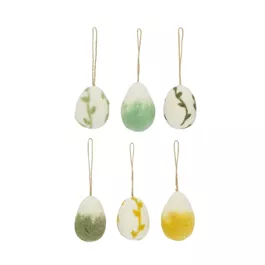 Ei aus Wolle zum Hängen, weiß