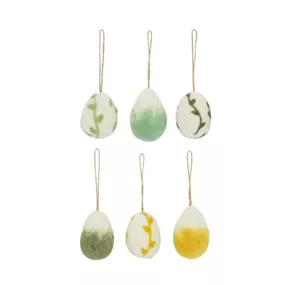 Ei aus Wolle zum Hängen, weiß