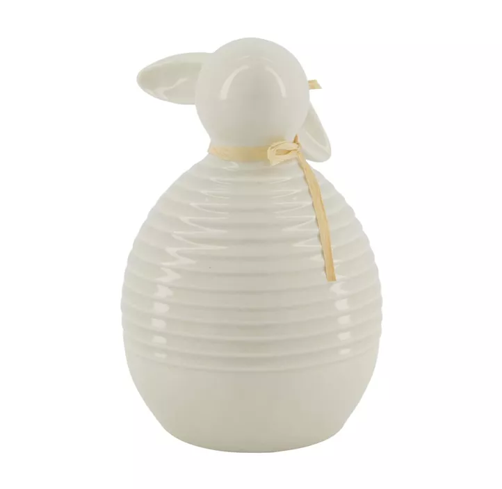 Hase aus Porzellan, rund