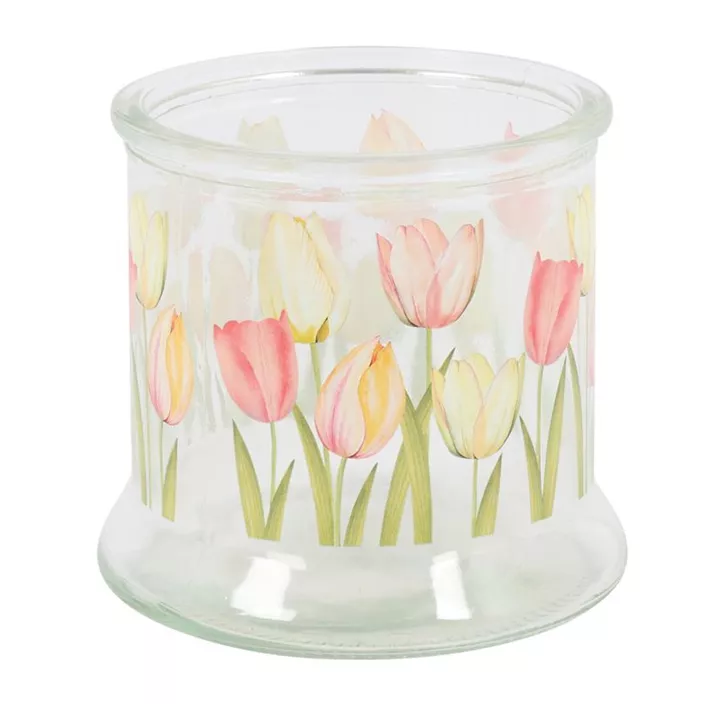 Teelichthalter Tulpe transparent