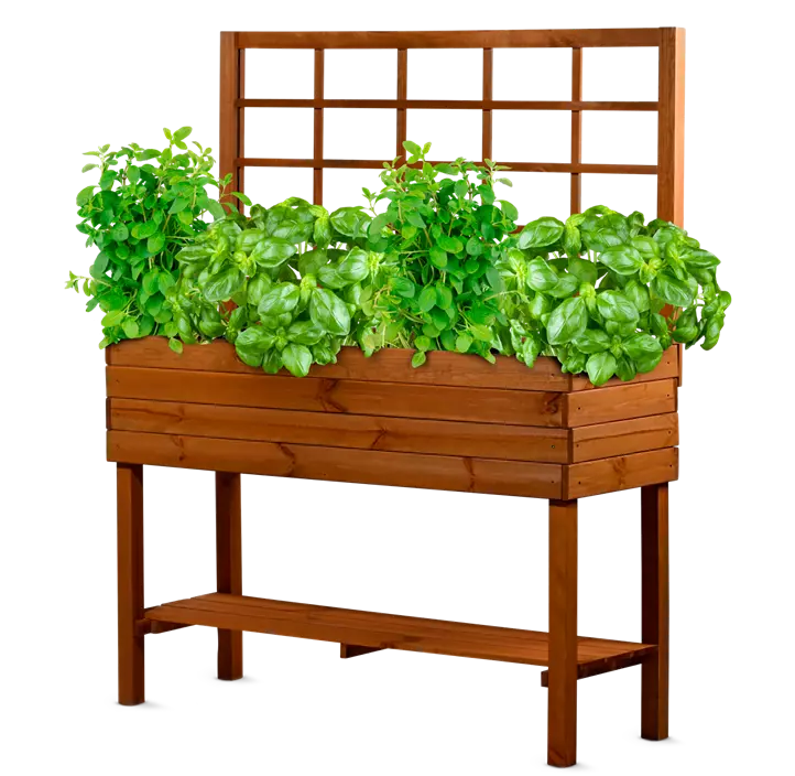 Rankgitter zum Balkon-Hochbeet