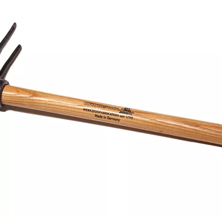 Gartenhäckchen mit rundem Auge, 2 Zinken und Eschenstiel