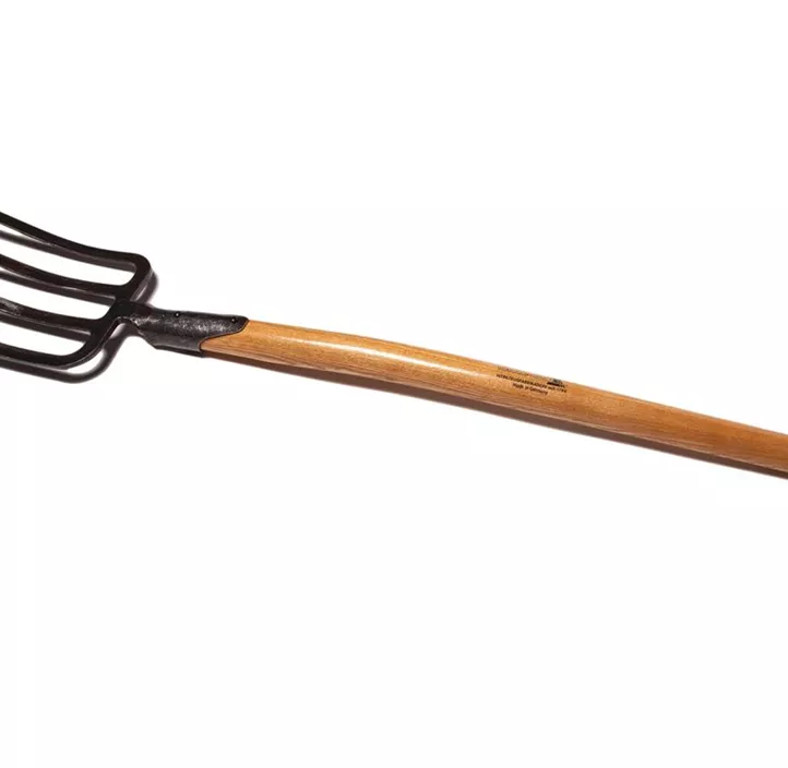 Spatengabel mit Federdülle und Eschen-T-Stiel , 4 Zinken